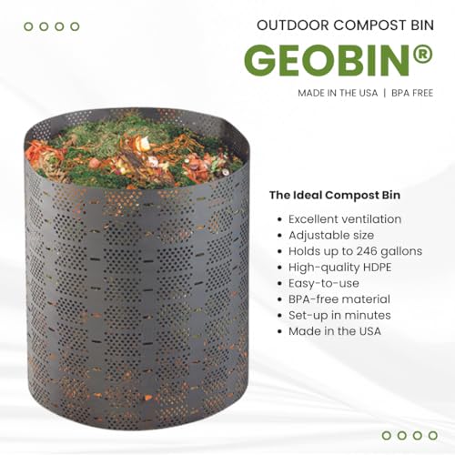 GEOBIN Black 246-Gallon Expandable Outdoor Compost Bin - Easy Assembly
