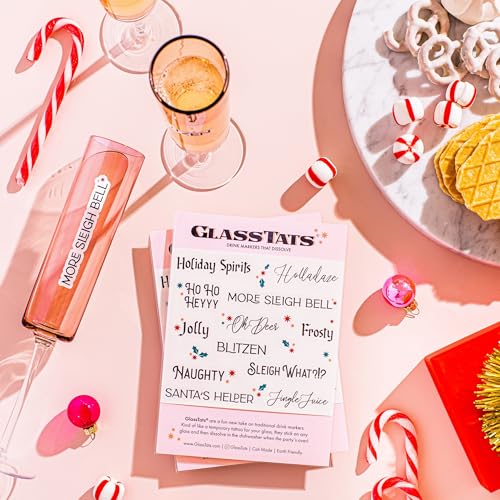 Christmas Holiday Dissolvable Wine Glass Charms - Party Favors & Drink Markers