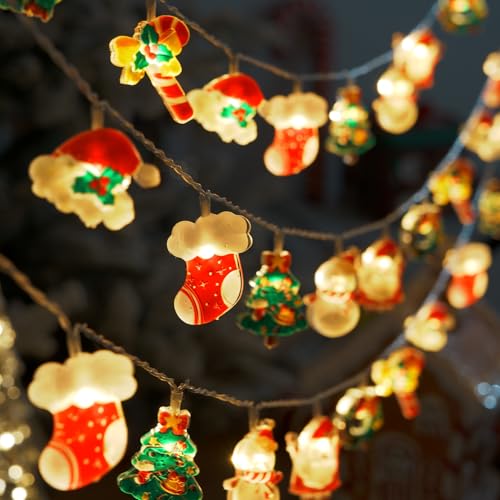 LOLStar 20 LED Christmas String Lights with 8 Modes, Battery-Operated