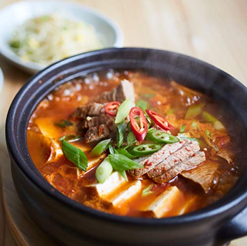 Medium Ceramic Dolsot Stone Bowl with Lid for Bibimbap & Hot Soup – 33.8 fl oz