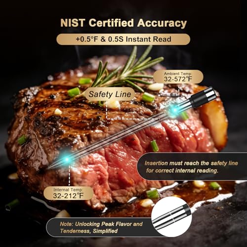 Wireless Meat Thermometer Digital, 800FT Bluetooth Food