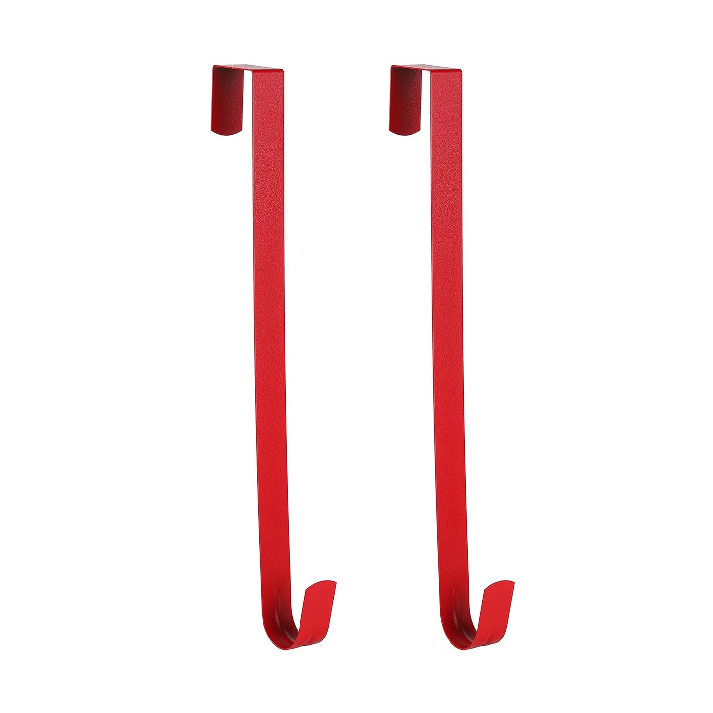 Sattiyrch 12" Wreath Hanger for Front Door,Steel Over The Door Hanger Hook,Wreath Door Hanger (Red,2)