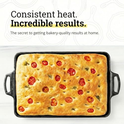 Lodge Pre-Seasoned Cast Iron Baking Pan, Rectangular, 15.5 x 10.5