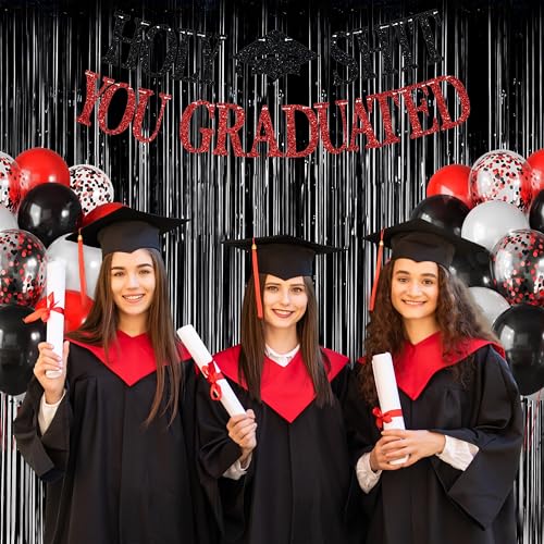 Melsan Halloween Party Decorations Tinsel Backdrop Streamers, Black Foil Fringe Curtains 3.2 ft x 8.2 ft for Halloween New Year Graduations Party Photo Booth Props Decorations, 2 Pack