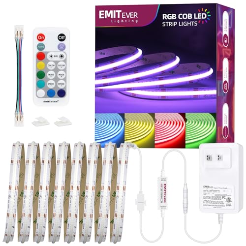 RGB COB LED Strip Light Kit 16.4ft Dimmable Color Changing Ambient Lighting - Multicolor