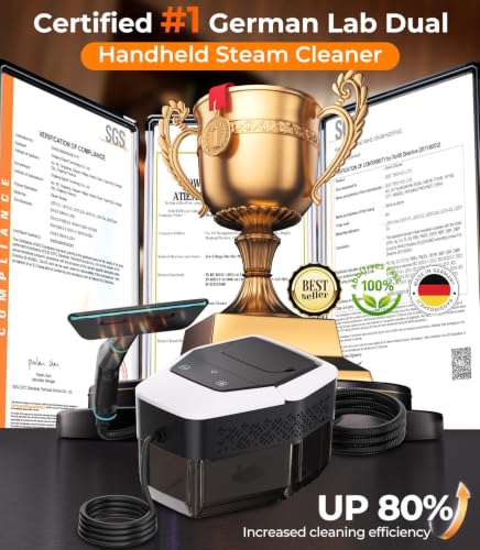 QITQUNS C4 2500W Handheld Steam Cleaner Ivory – 6-Level Steam Control, 1.8L Tank