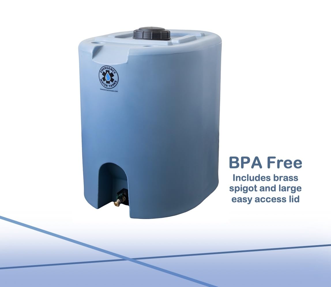 55 Gallon Stackable Emergency Water Storage Tank for Long-Term Drinking Water Heavy-Duty Water Barrel