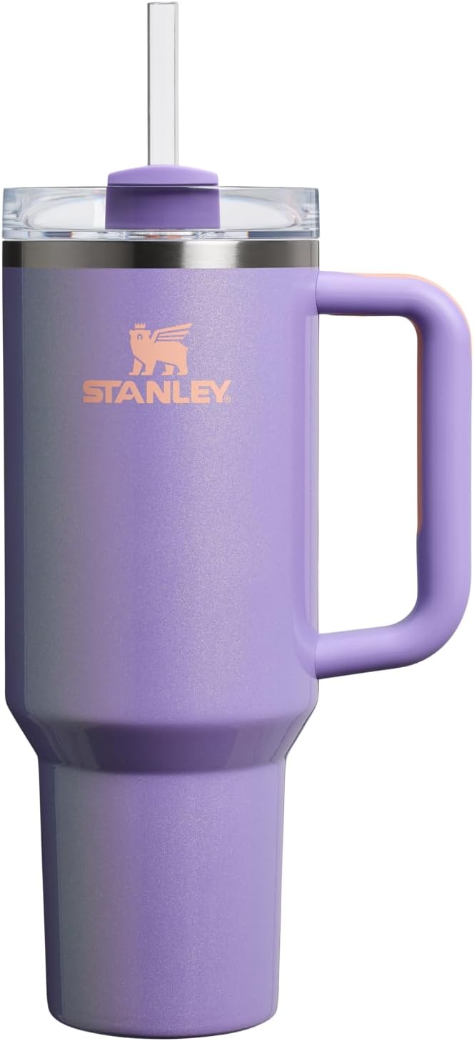 STANLEY Quencher H2.0 Tumbler - 40 oz Insulated Stainless Steel with Handle & Straw | BPA-Free | Periwinkle Shimmer