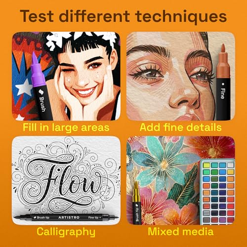 ARTISTRO 100 Acrylic Dual-Tip Glass Marker Pens for Wine Glasses – Premium Art Set