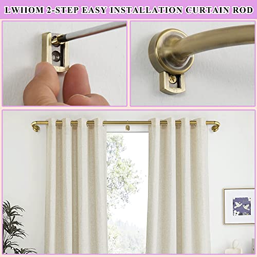 28-48 Inch Adjustable Antique Bronze Curtain Rod Set with Finials & Brackets - 2 Pack