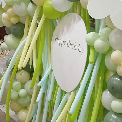 ZBYDNG Metallic Green Long Balloons Premium 260 Twisting Animals Magic Balloons for Birthday Kids Wedding Party Supply 100pcs