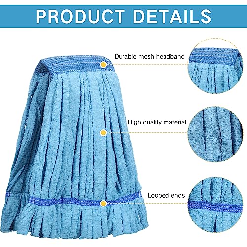 Microfiber Mop Head Refill 10 Pack - Blue 18 oz Commercial Floor Cleaning