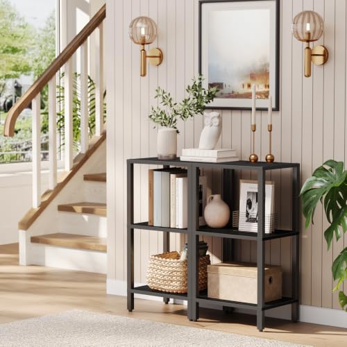 Black 6-Tier Narrow Bookshelf for Small Spaces - TUTOTAK 65.3-inch Tall Storage Rack