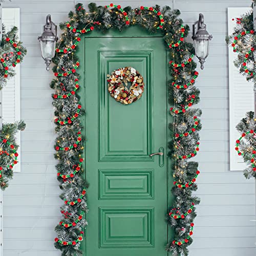 6 Pcs Bead Garland for Christmas Tree 9 Feet Red and Green