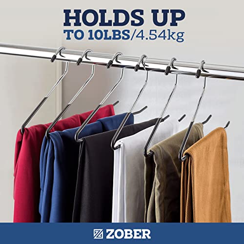 Chrome Metal Pants Hangers for Jeans Clothes Rack Organizer - 40 Pack
