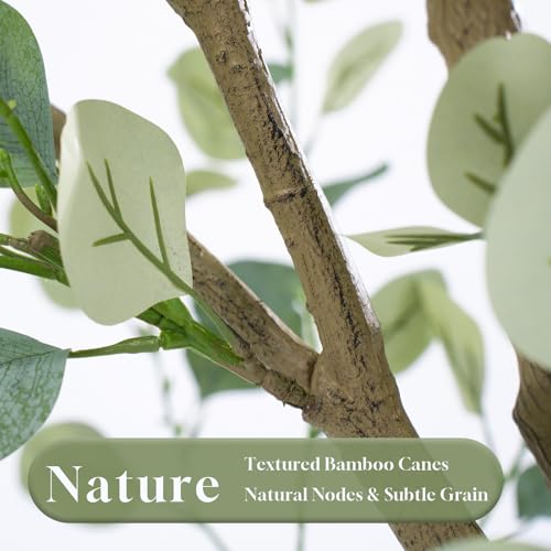 7FT Artificial Eucalyptus Tree Indoor Faux Tree with 901 Silk Leaves - Tall Home Decor