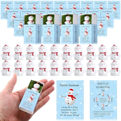Cinnvoice 50 Sets Snowman Inspirational Gifts with Boxes – Bulk Employee Encouragement