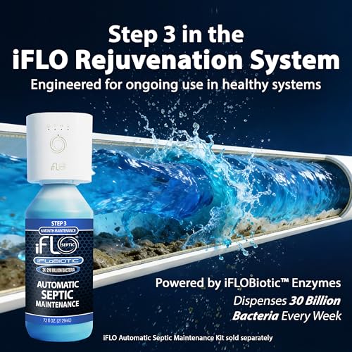 iFLO Smart Septic Tank Treatment & Maintenance Kit - 72oz, 6-Month Automatic System