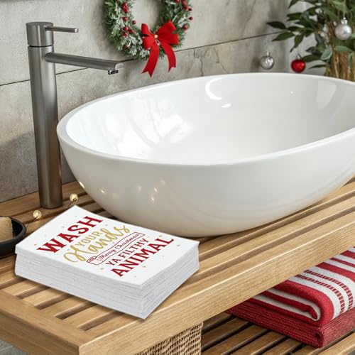 Home Alone Christmas Paper Guest Towels - Festive 50 Pack Hand Napkins, Holiday Bathroom Decor