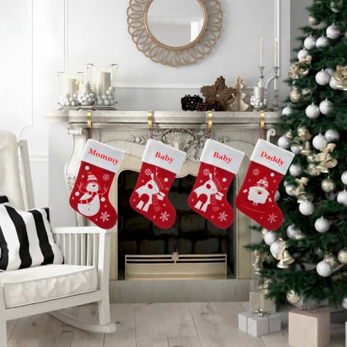 MSHALADE Gold Christmas Stocking Holders for Mantle - Set of 4, Heavy Duty Iron Stocking Hangers