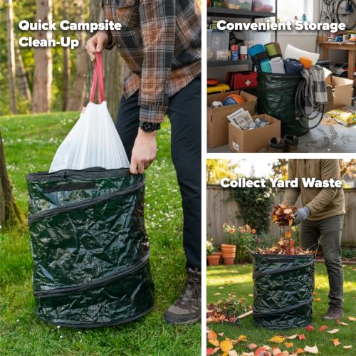 Pop-Up Collapsible Trash & Recycle Can Set - 29.5 Gallon Camping & Travel Bin