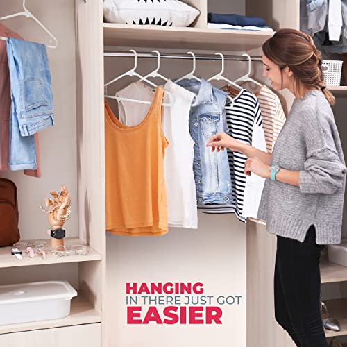 60 Pack White Plastic Clothes Hangers - 6lb Capacity, Space-Saving & Durable, Made in USA by Neaties