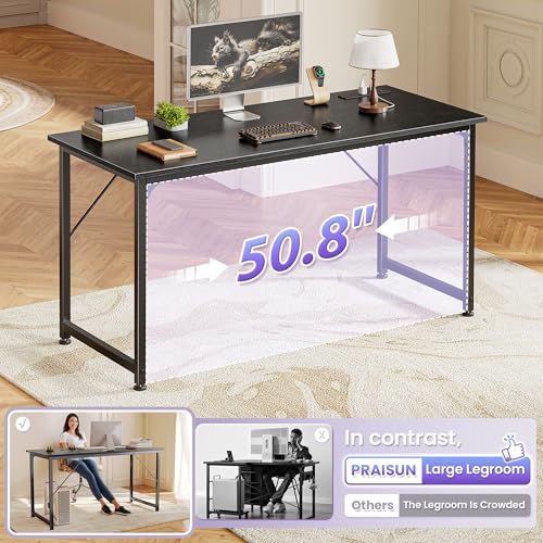 55 Inch Computer Desk with Built-in Power Outlets and USB-C - Black, Variant 55inch / Black