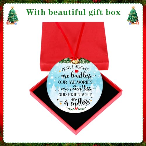 WaaHome Our Friendship is Endless Christmas Ornaments Friend Gifts for Women, Best Friend Ornaments for Christmas Tree Decorations Friendship Gifts for Friends Female Women