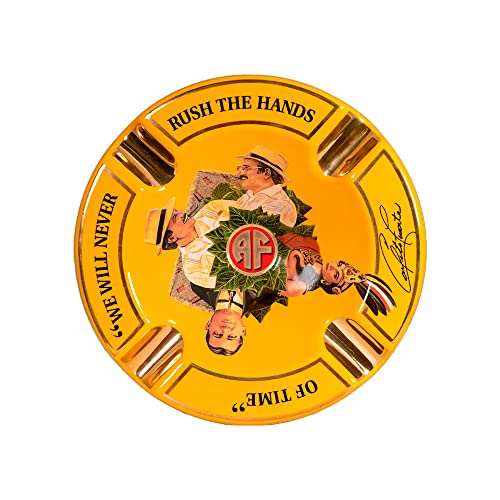 Large Arturo Fuente Yellow Porcelain Cigar Ashtray - 8.75" with 4 Slots