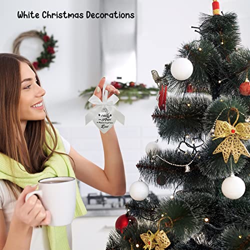 NeeKCheers Clear Dad Memorial Christmas Ornament Feather Ball with Angel, Remembrance Gift