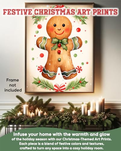 Lone Star Art Christmas Gingerbread Man Wall Art Print 14x11 Unframed Holiday Decor