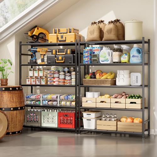 36.4" W Storage Shelves, 5-Tier Metal Shelving Unit with Leveling Feet