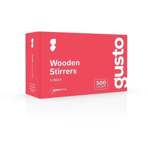 Gusto [500 Count] 5.5 Inch Wooden Coffee Stirrers - Wood Stir Sticks, Biodegradable, Eco-Friendly Wood Stirrers for Coffee & Cocktails - (Formerly Comfy Package)