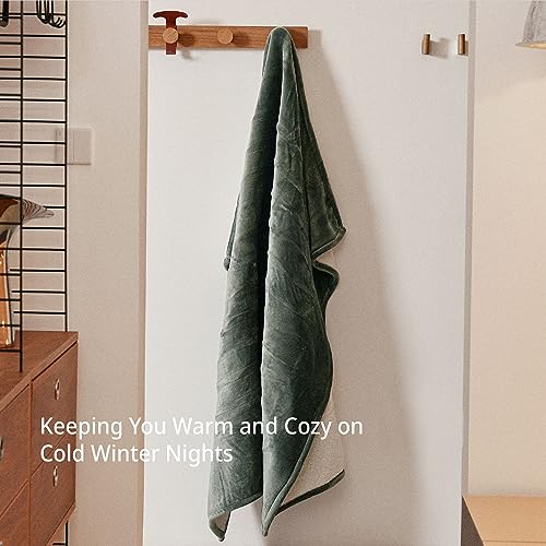 GOTCOZY Green Heated Throw Blanket 50x60in Soft Plush Electric Blanket