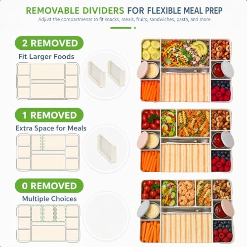 Milky White 11-Compartment Insulated Snackle Box with Ice Pack & Bag