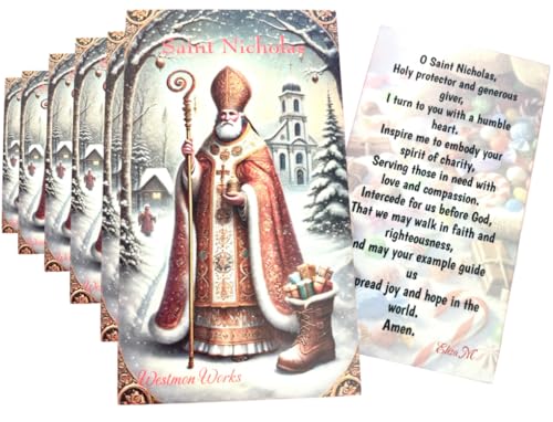 St Nicholas Holy Card Bulk Pack of 10 Religious Prayer Cards Christmas Gift