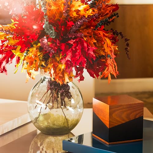 Adult Walnut Wood Cremation Urn with Secure Lid & Velvet Bag