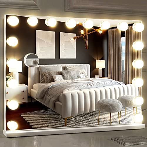 M MIVONDA Hollywood Makeup Vanity Mirror 26x22 with 18 Dimmable LED Bulbs