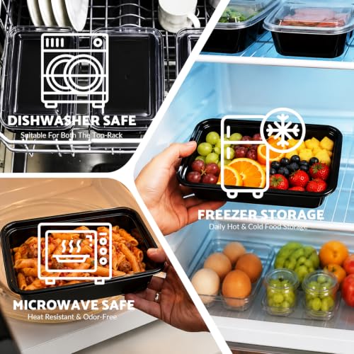 Meal Prep Containers 24oz 100 Pack - Leakproof BPA-Free Food Storage Bento Boxes Variation of 24 / 100