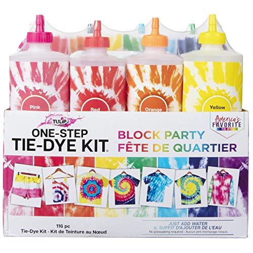 Tulip Rainbow Tie-Dye Kit with 8 XL 16oz Bottles for Fabric & Apparel - One-Step Dye