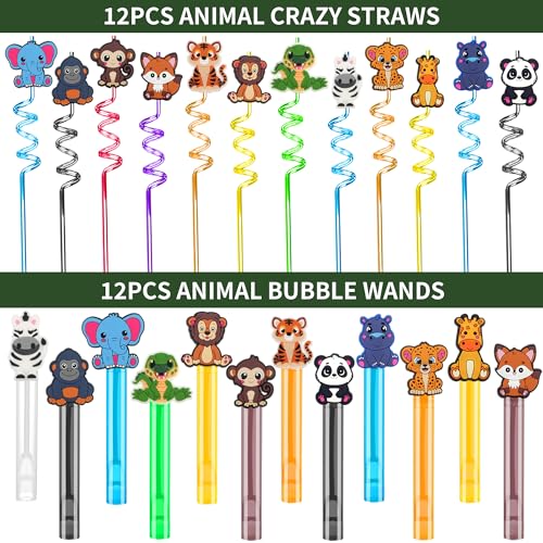Wild One Jungle Safari Birthday Party Kit - 256 Pcs Animal & Favor Supplies - Animal Party Favors
