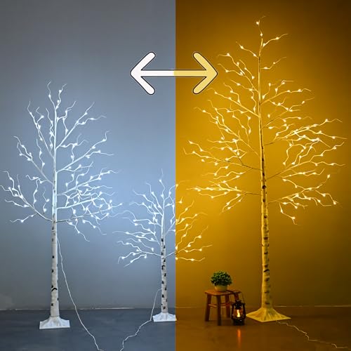 Leruckdite Lighted Birch Trees - 4FT, 6FT & 8FT Outdoor Indoor Christmas Decor with 9 Modes