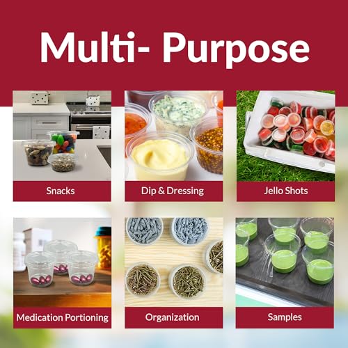 3.25 oz Plastic Portion Cups with Lids - 500 Sets Food Service Containers