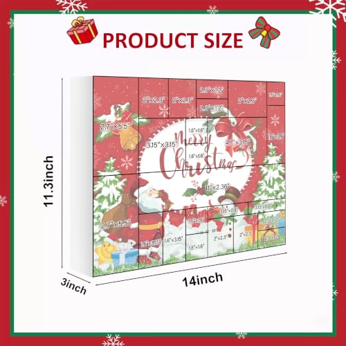 Red 24-Grid Fillable Advent Calendar Box Set with Gift Bag