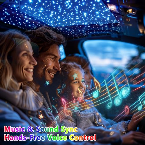 Twinkle 550pcs Fiber Optic Star Ceiling Kit - 0.03in 9.8ft, RGBW Music/Voice Activated