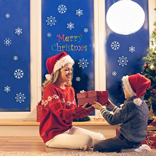 150 Pcs Christmas Window Clings Santa Snowman Holiday Decals for Indoor Decorations