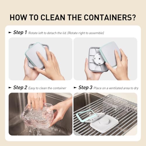 EQI 6-Piece Food Storage Containers Set with Airtight Pop Lids, BPA-Free, 3 Sizes