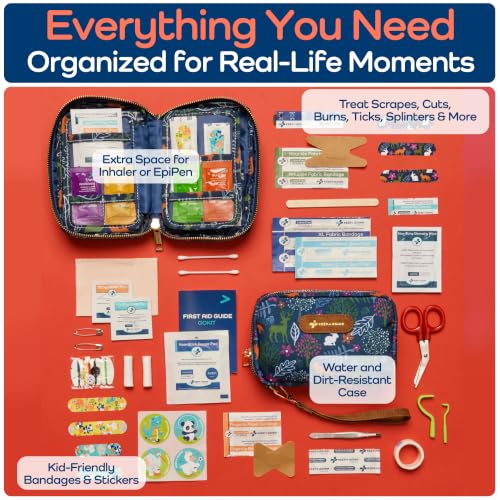 Woodland KeepGoing Kids Travel First Aid Kit - 130 Pieces TSA-Approved