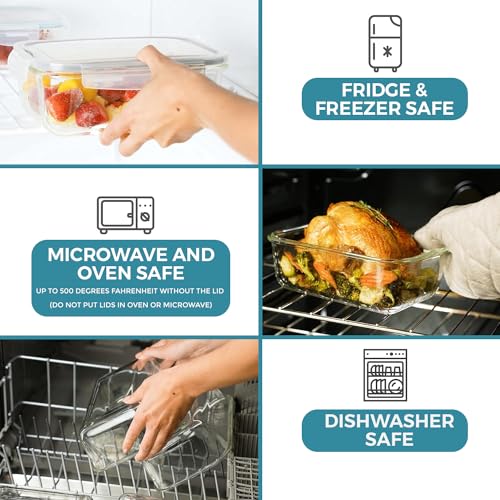 Blue 35-Piece Glass Food Storage Container Set with Airtight Lids - BPA-Free, Leak-Proof Meal Prep Boxes