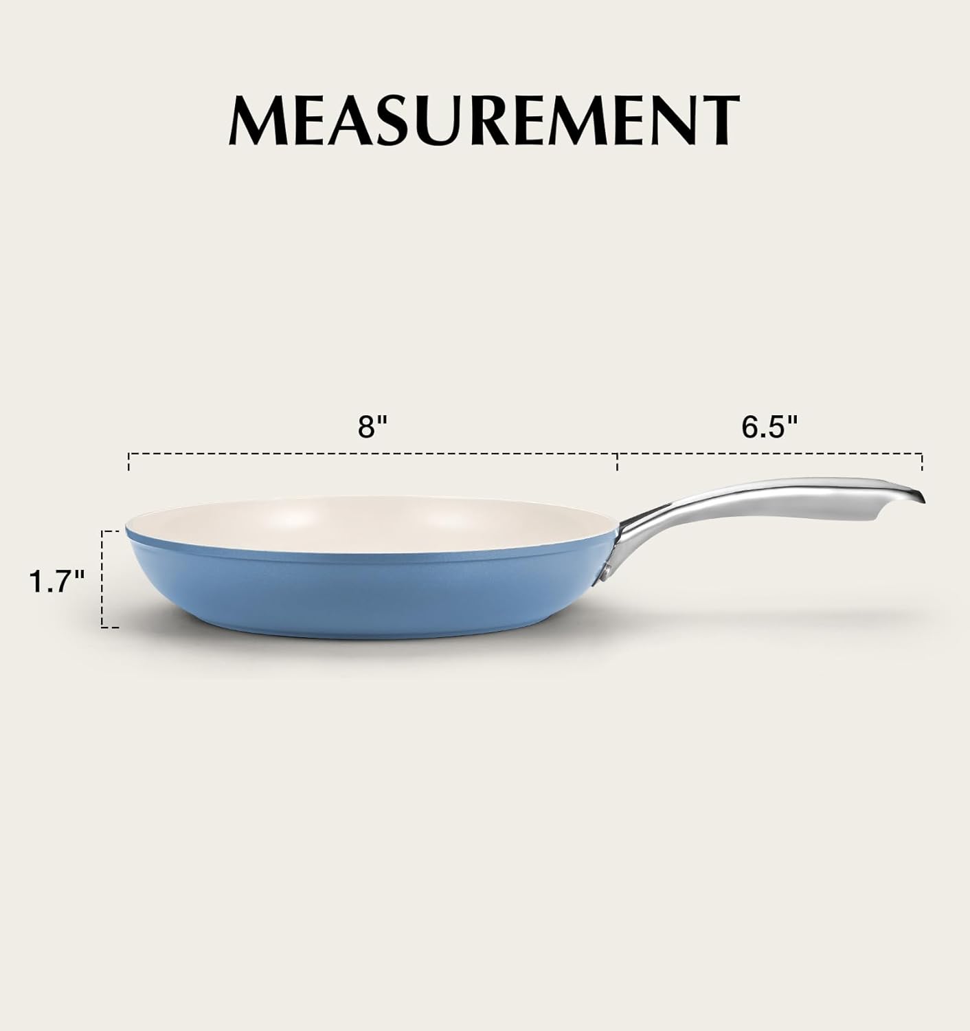 KOCH SYSTEME CS Nonstick Frying Pan - 8 Inch Omelet Skillet with Stay-Cool Handle | PFOA Free, Blue